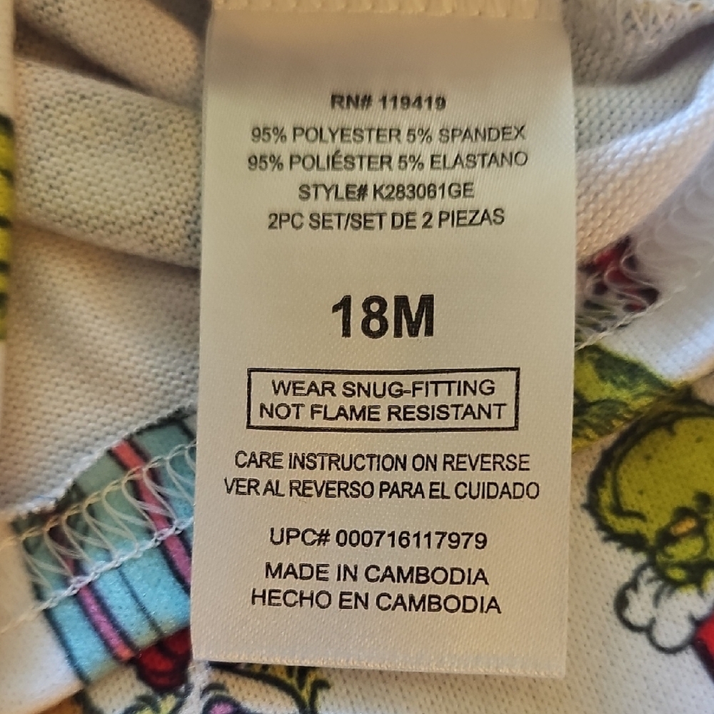 NWT-Dr. Seuss Super Soft Pajama Set Size 18 Months - Picture 2 of 2
